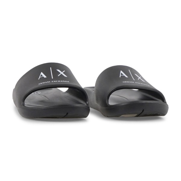 Armani Exchange - Sandali neri in gomma con logo centrale per uomo | xm00274