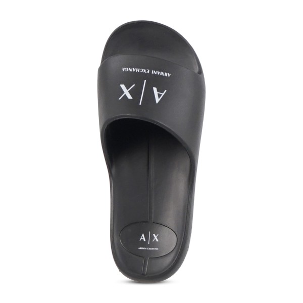 Armani Exchange - Sandali neri in gomma con logo centrale per uomo | xm00274
