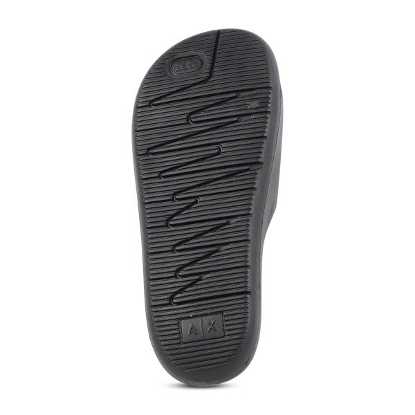 Armani Exchange - Sandali neri in gomma con logo centrale per uomo | xm00274