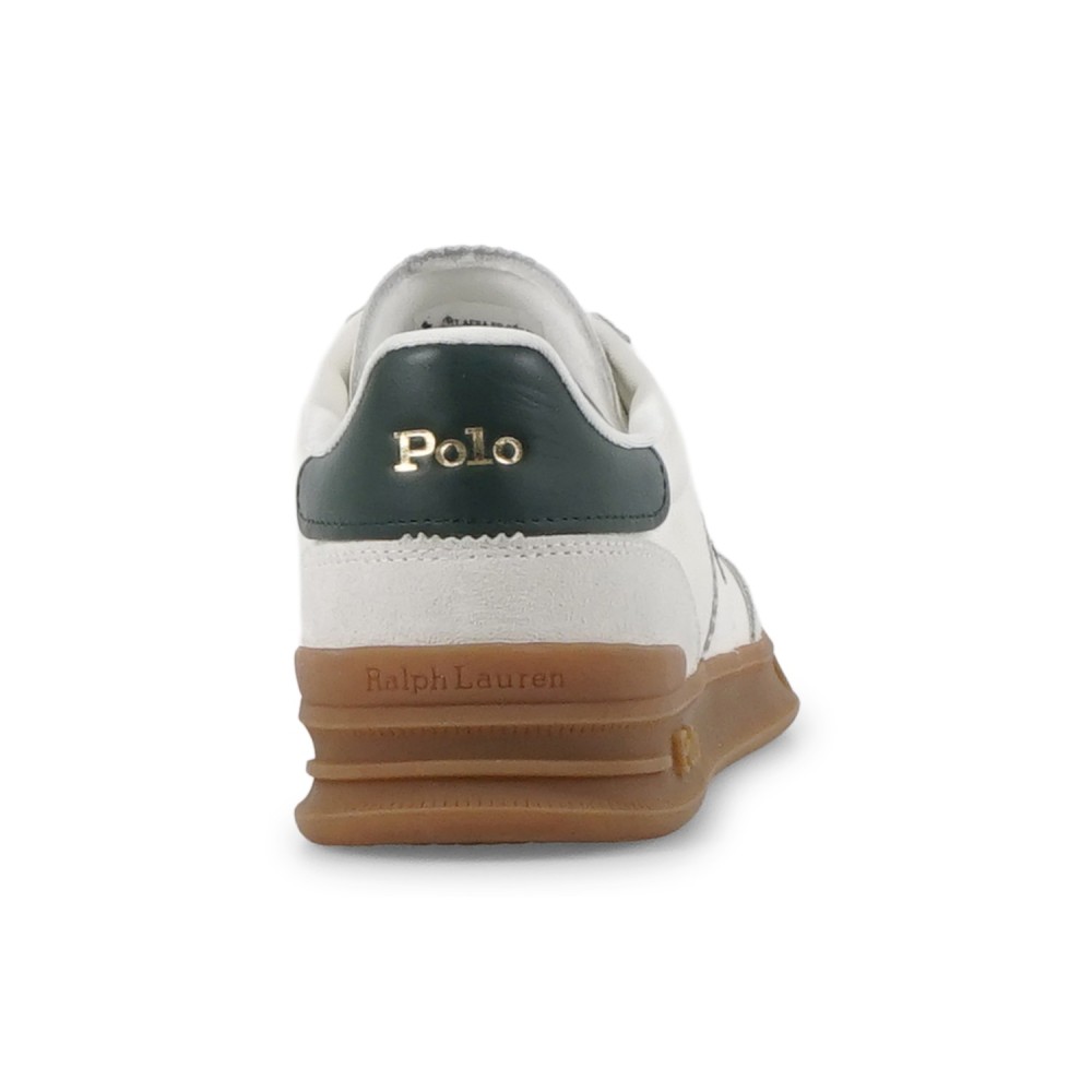 Polo Ralph Lauren - Sneakers bianca Hrt Aera in nylon e suede con patch logo