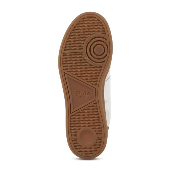 Polo Ralph Lauren - Sneakers bianca Hrt Aera in nylon e suede con patch logo