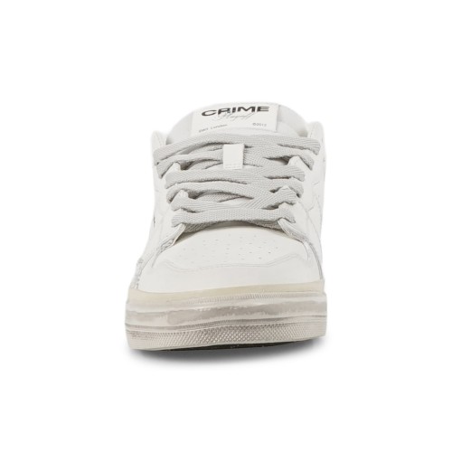 Crime London - Sneakers bianca in pelle con dettagli in suede tono su tono per 2