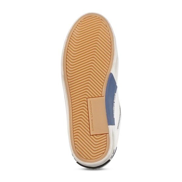 Crime London - Sneakers bianca in pelle Distressed con lacci e talloncino in