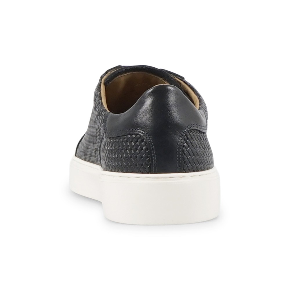 Enry Hobb's - Sneakers blu Panama in pelle con effetto intrecciato per uomo |