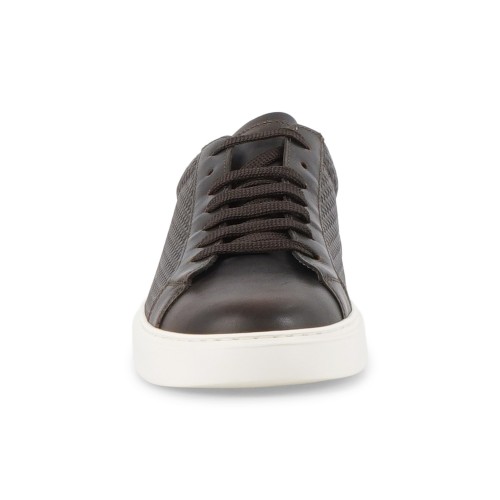 Enry Hobb's - Sneakers marrone Panama in pelle con effetto intrecciato per uomo 2