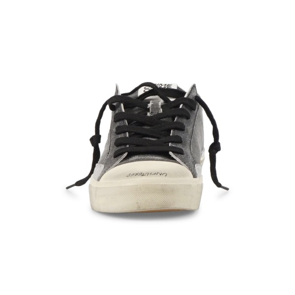 Crime London - Sneakers nera in tessuto e dettagli in suede argento per uomo |