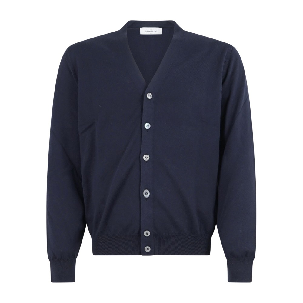 Gran Sasso - Cardigan blu in cotone per uomo | cardigan m/l 58101 18193 598