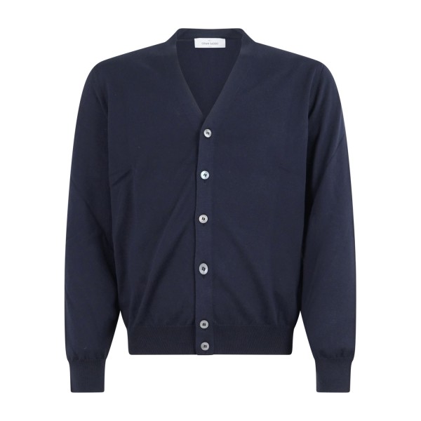 Gran Sasso - Cardigan blu in cotone per uomo | cardigan m/l 58101 18193 598