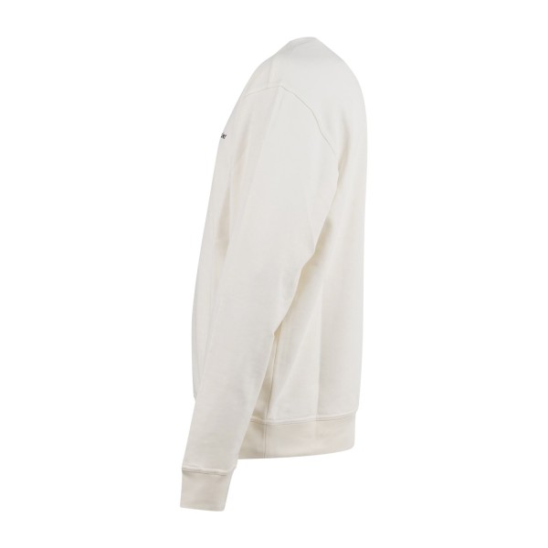 Dickies - Felpa bianca a girocollo e ricamo logo sul petto a contrasto per uomo