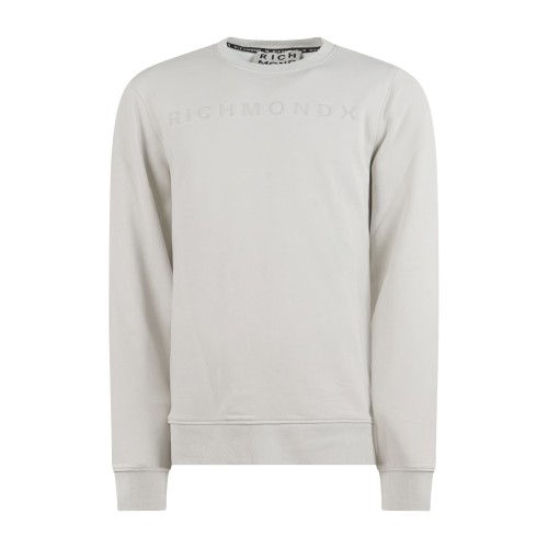 Richmond X - Felpa bianca Sejam girocollo con stampa logo sul fronte per uomo |