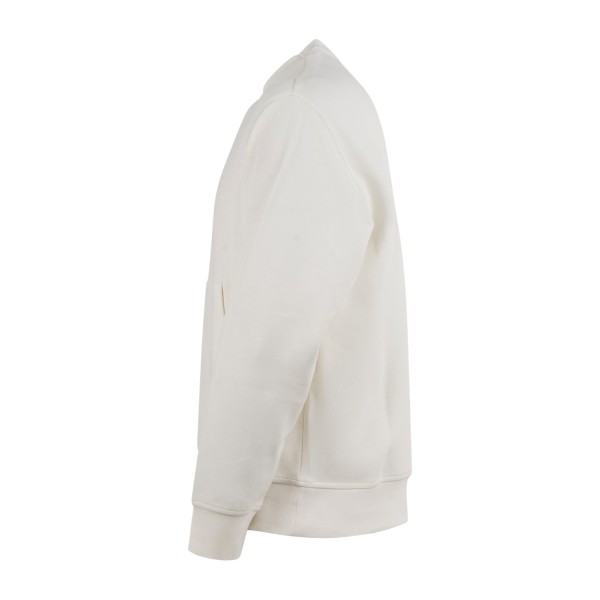 Armani Exchange - Felpa bianco girocollo con patch logo e tasca a marsupio per