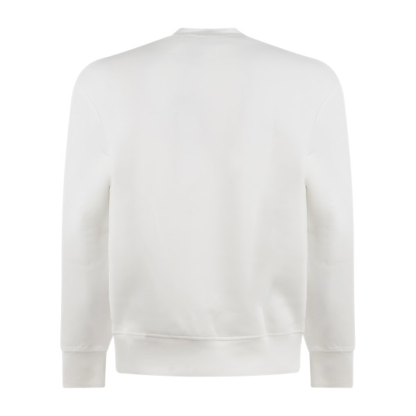 Armani Exchange - Felpa bianco girocollo con ricamo logo sul petto per uomo |