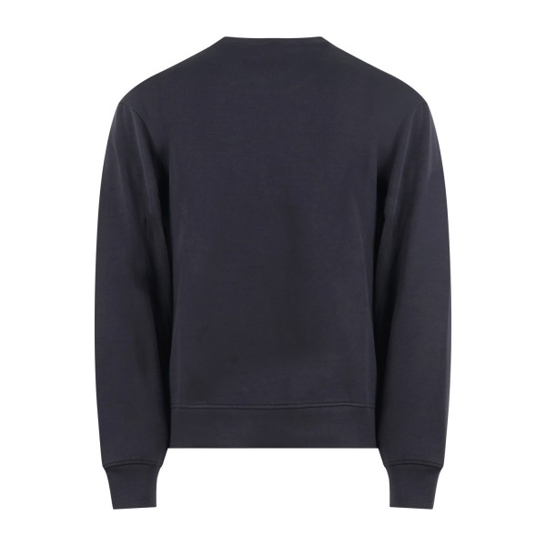 Armani Exchange - Felpa blu girocollo con incisione a rilievo logo sul petto