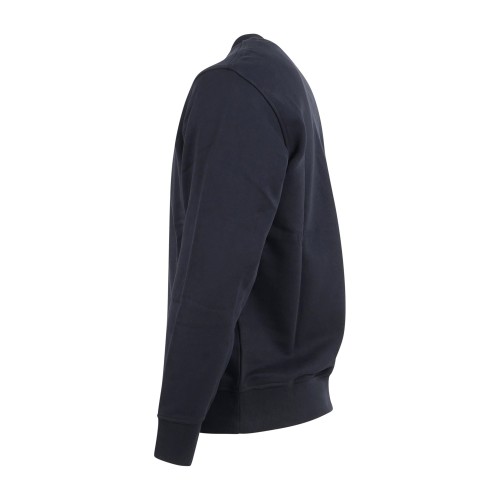 Armani Exchange - Felpa blu girocollo con patch logo sul fronte per uomo | 2