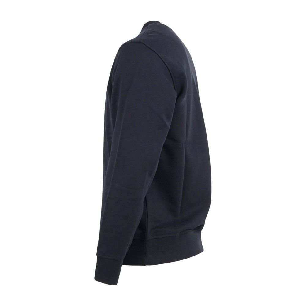 Armani Exchange - Felpa blu girocollo con patch logo sul fronte per uomo |