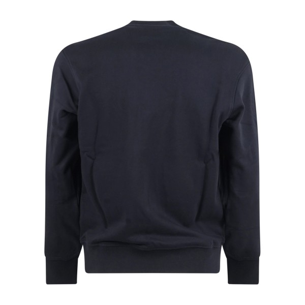 Armani Exchange - Felpa blu girocollo con patch logo sul fronte per uomo |