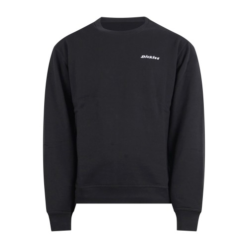 Dickies - Felpa nera a girocollo e ricamo logo sul petto a contrasto per uomo |