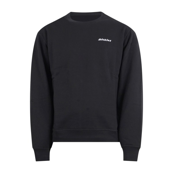 Dickies - Felpa nera a girocollo e ricamo logo sul petto a contrasto per uomo |