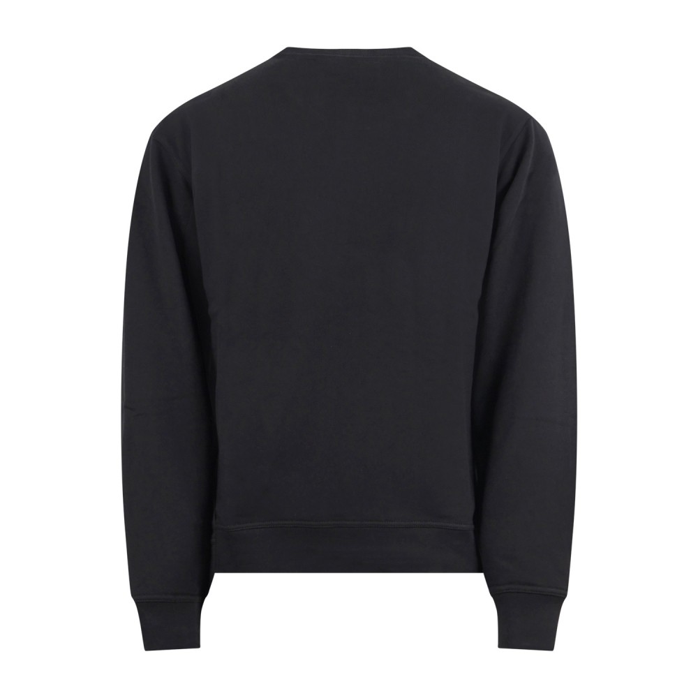 Dickies - Felpa nera a girocollo e ricamo logo sul petto a contrasto per uomo |