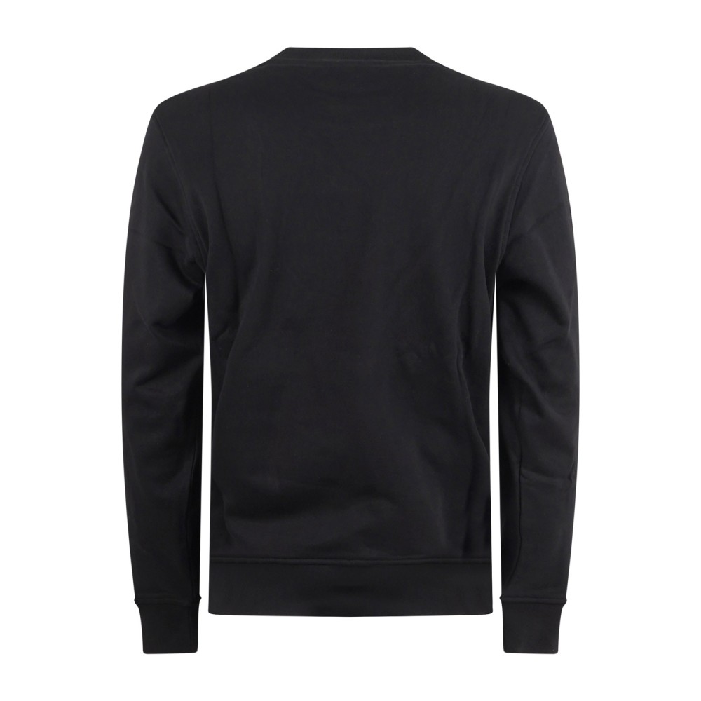 Armani Exchange - Felpa nero girocollo con patch logo sul fronte per uomo |