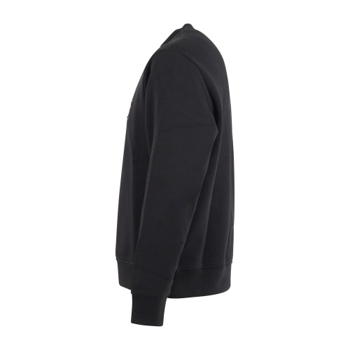 Armani Exchange - Felpa Nero girocollo con ricamo logo sul petto per uomo | 2