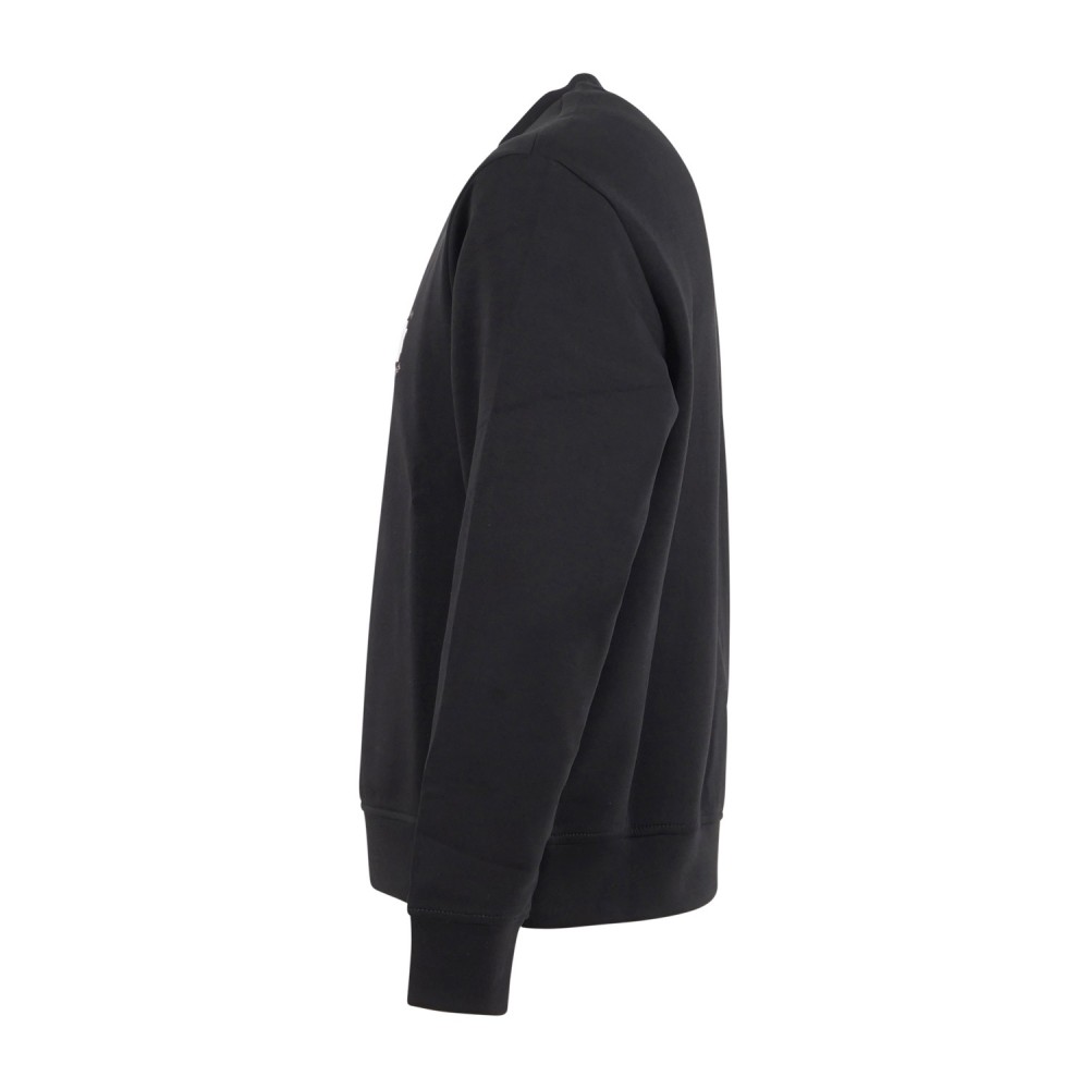 Armani Exchange - Felpa Nero girocollo con ricamo logo sul petto per uomo |
