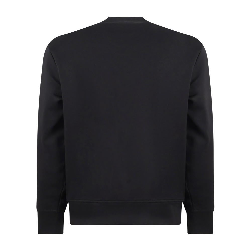 Armani Exchange - Felpa Nero girocollo con ricamo logo sul petto per uomo |