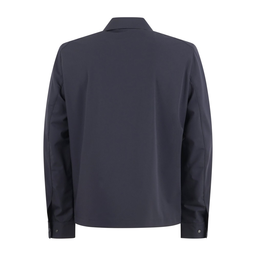 DUNO - Field jacket blu Artemis in tessuto tecnico con tasche sul petto per