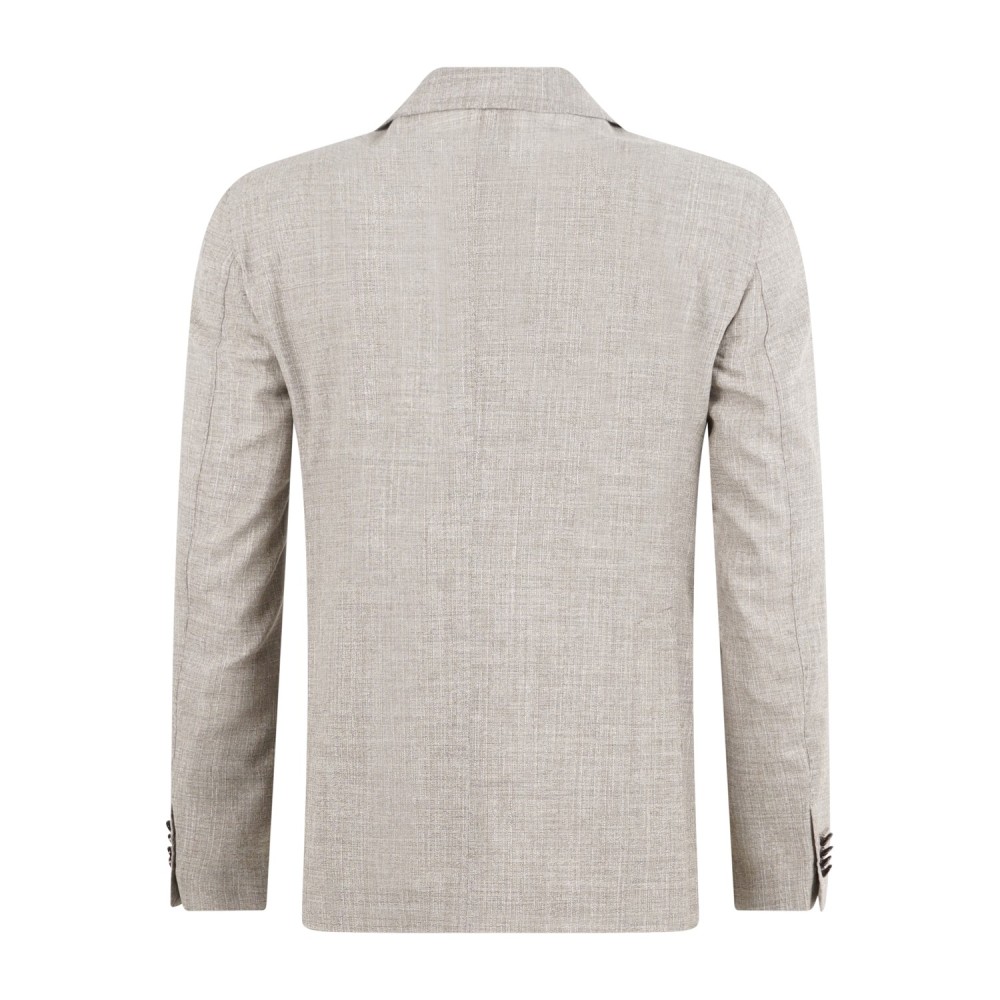 L.B.M. 1911 - Giacca beige doppiopetto decostruita sfoderata in frescolana per