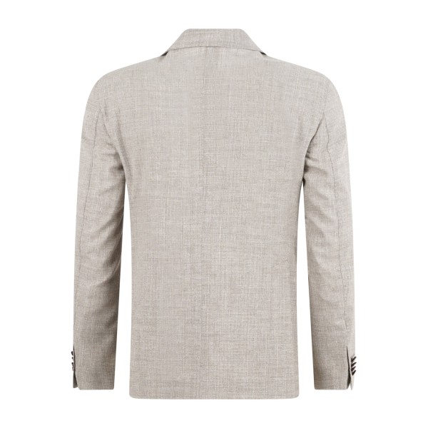 L.B.M. 1911 - Giacca beige doppiopetto decostruita sfoderata in frescolana per