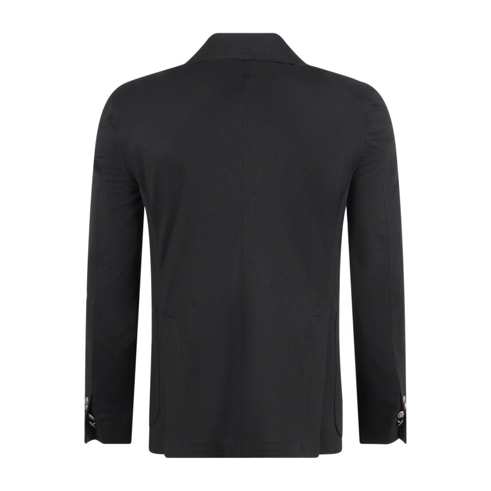 Daniele Alessandrini - Giacca nera doppiopetto in jersey con bottoni in metallo