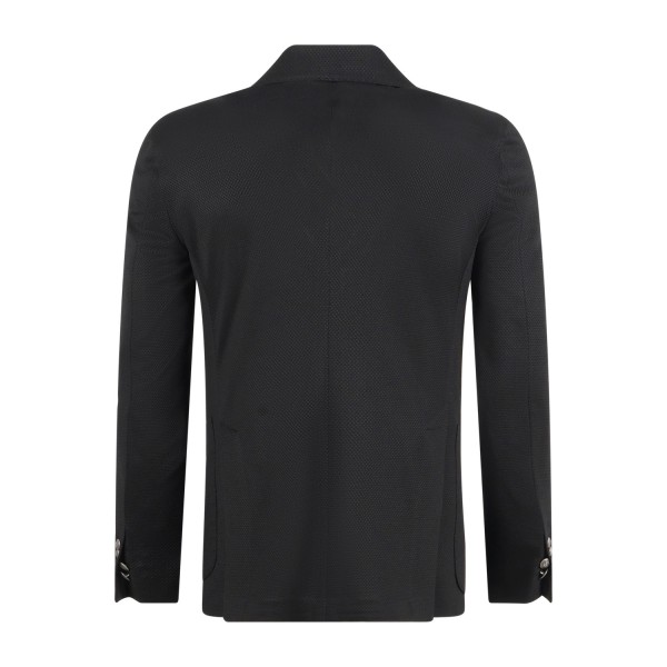 Daniele Alessandrini - Giacca nera doppiopetto in jersey con bottoni in metallo