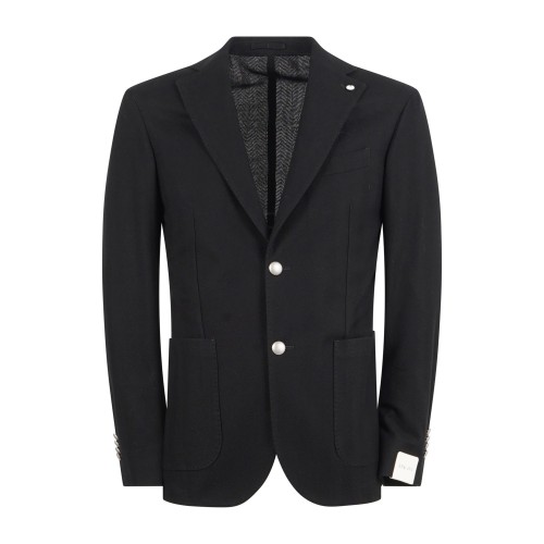 L.B.M. 1911 - Giacca nera monopetto decostruita sfoderata per uomo | m2817