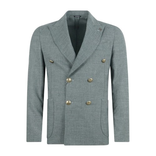 Daniele Alessandrini - Giacca verde doppiopetto in jersey con bottoni in