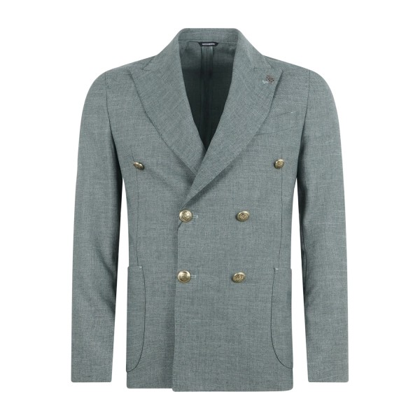 Daniele Alessandrini - Giacca verde doppiopetto in jersey con bottoni in