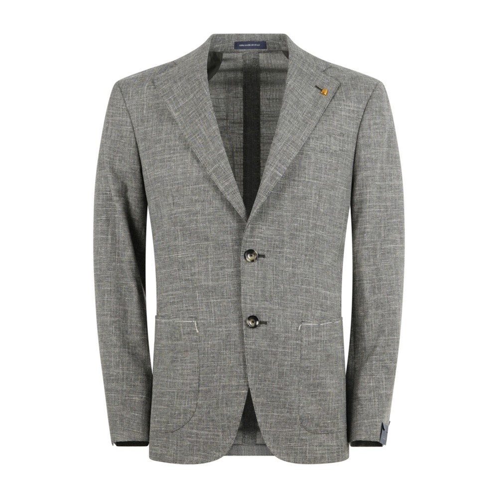 Sartoria Latorre - Giacca verde monopetto a fantasia micro in cotone Drop 8 per