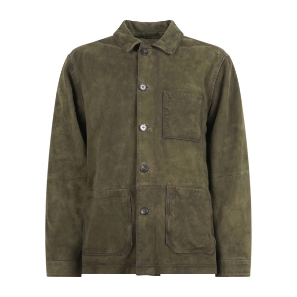 Roy Roger's - Giacca verde work in camoscio lavato per uomo | rru90341cs483223