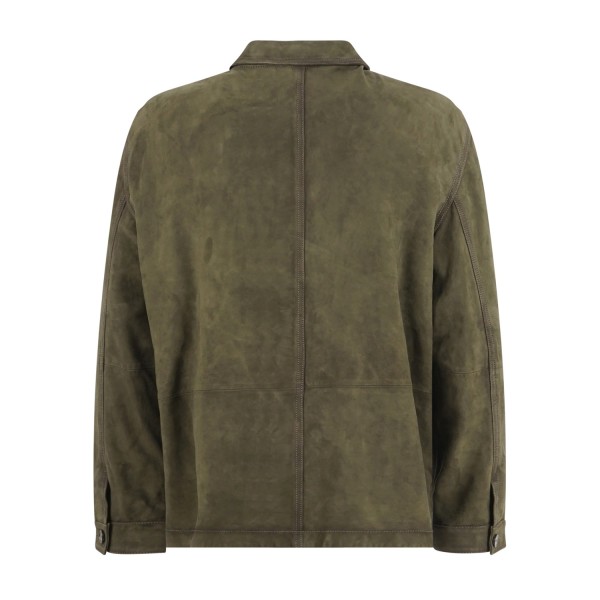 Roy Roger's - Giacca verde work in camoscio lavato per uomo | rru90341cs483223