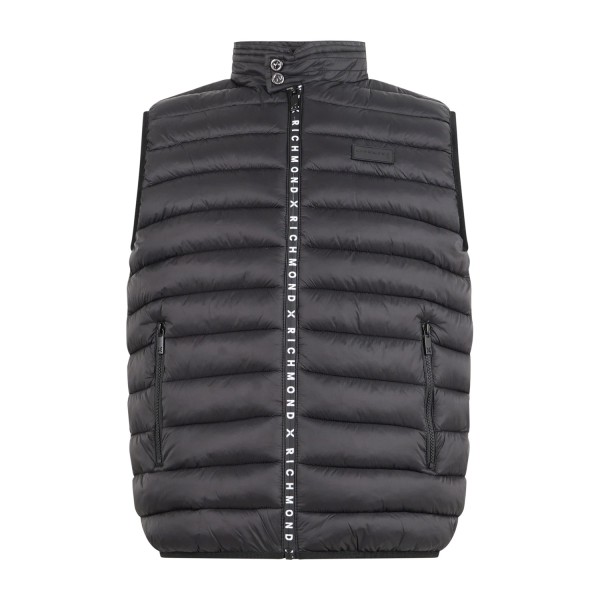 Richmond X - Gilet nero Treox con collo alto con bottoni per uomo | uma26042po