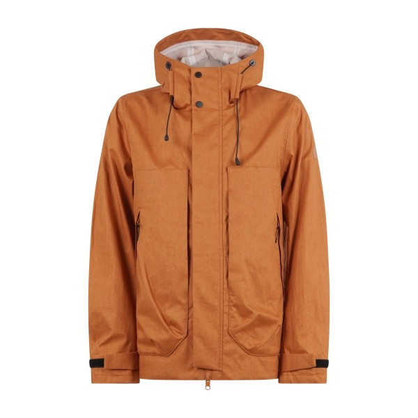 People of Shibuya - Giubbotto arancione Tone in lino accoppiato con cappuccio