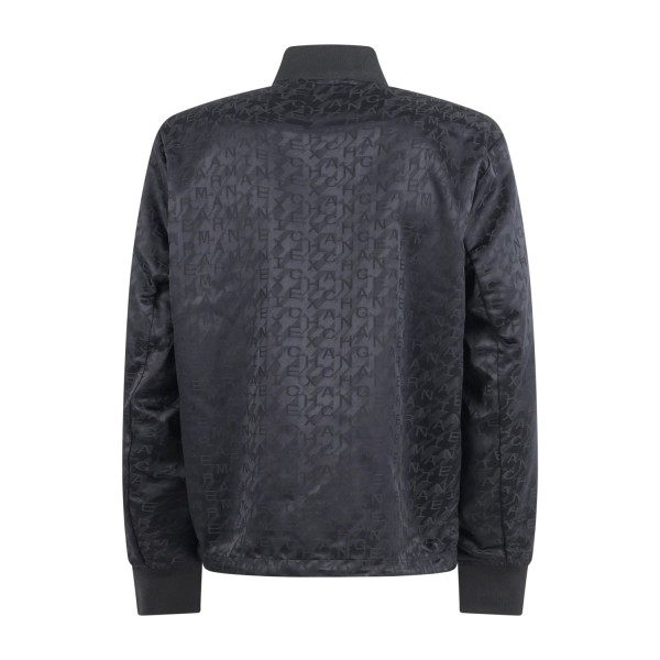 Armani Exchange - Giubbotto blu Blouson con logo all over ton su tono per uomo
