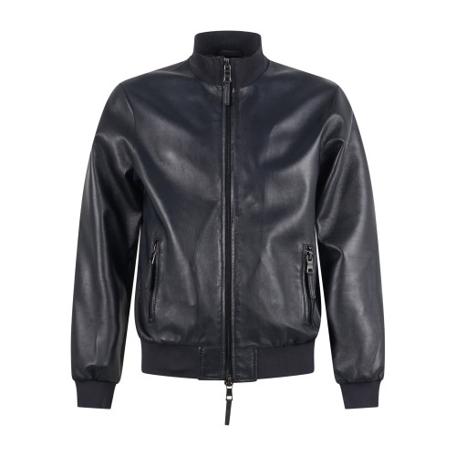 The Jack Leathers - Giubbotto blu Derek Seamlees in pelle per uomo | derek