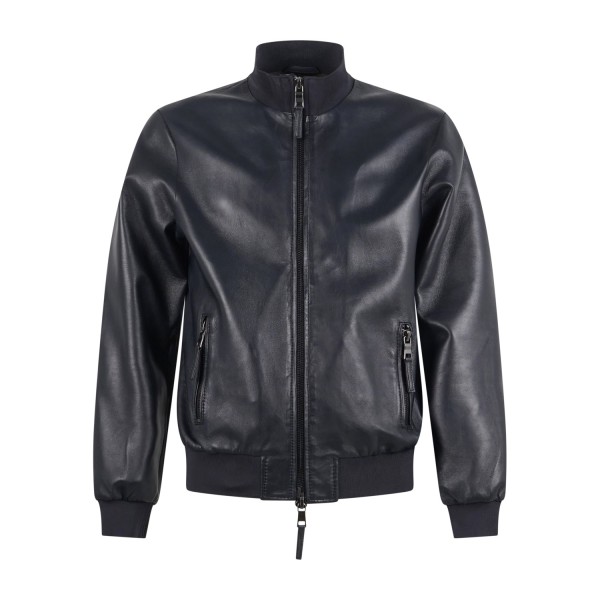 The Jack Leathers - Giubbotto blu Derek Seamlees in pelle per uomo | derek