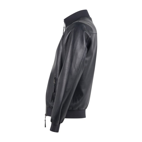 The Jack Leathers - Giubbotto blu Derek Seamlees in pelle per uomo | derek