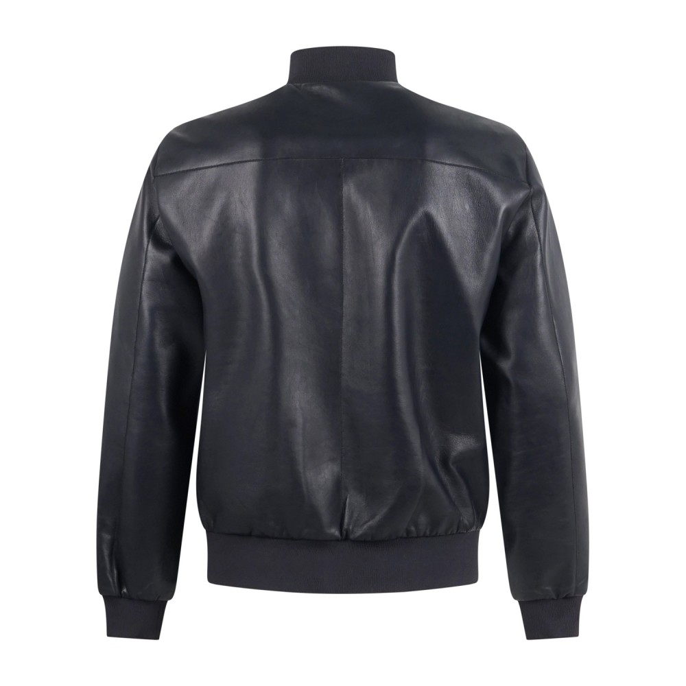 The Jack Leathers - Giubbotto blu Derek Seamlees in pelle per uomo | derek