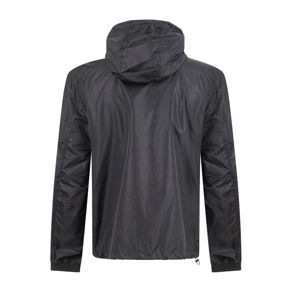 Armani Exchange - Giubbotto nero con patch logo con cappuccio per uomo |