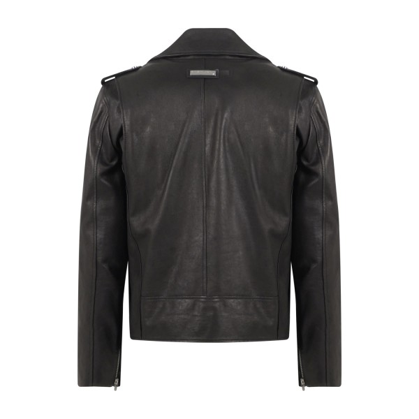 Richmond X - Giubbotto nero Dagon modello chiodo in vera pelle per uomo |