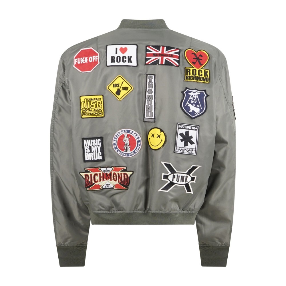 Richmond X - Giubbotto verde Candia in cotone stile college per uomo |