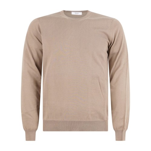 MASQ - Maglione girocollo beige manica lunga in cotone per uomo | m5425-1000