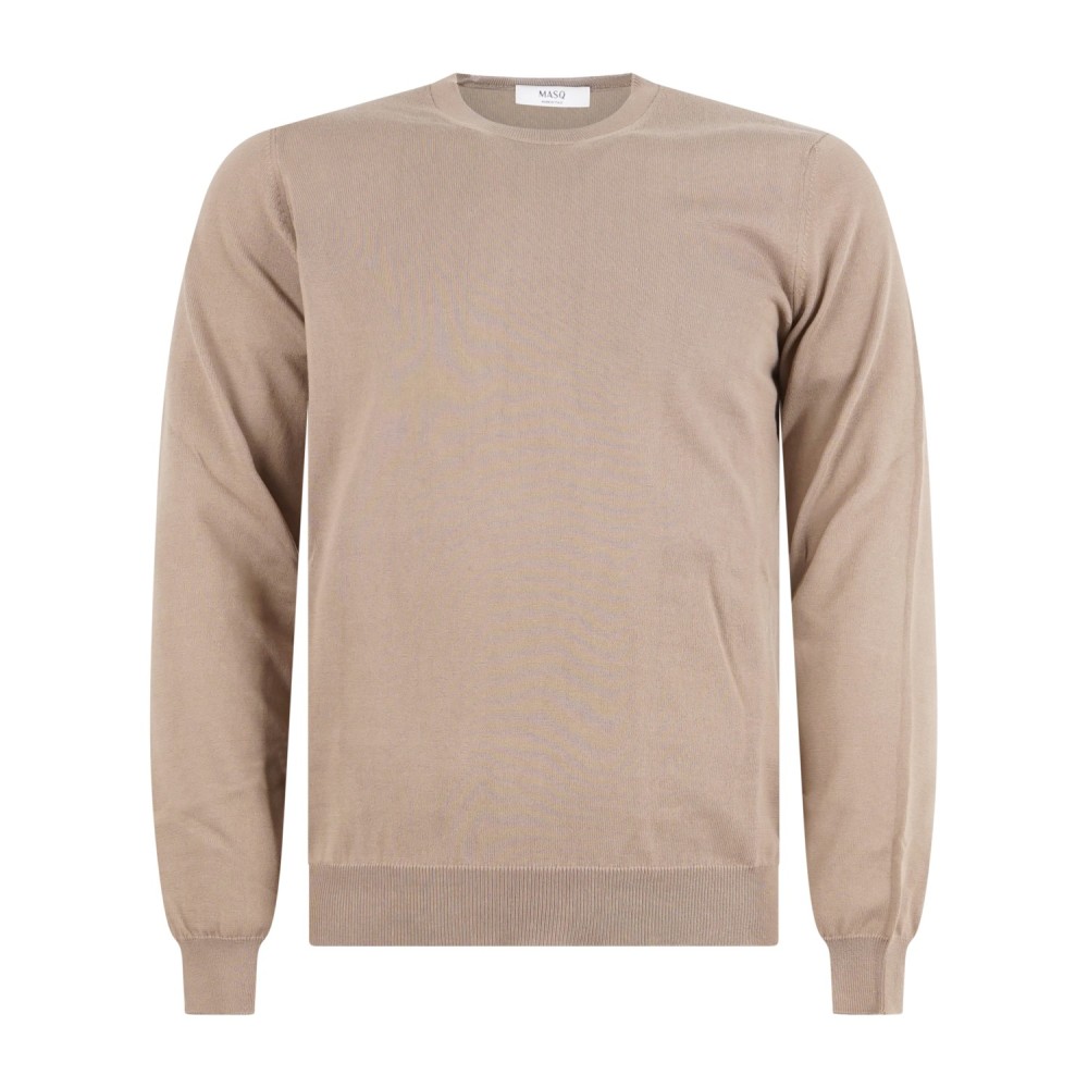 MASQ - Maglione girocollo beige manica lunga in cotone per uomo | m5425-1000
